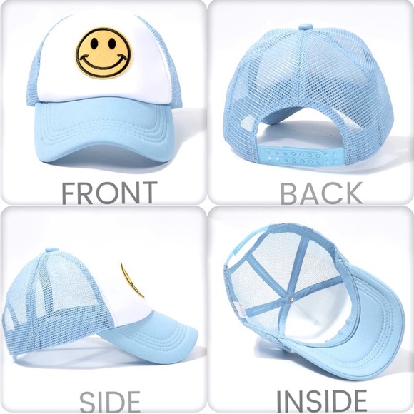 Smiley Trucker Hat - Blue - Picture 2 of 3